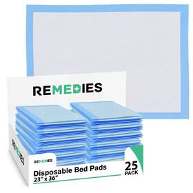 Remedies 735816046668 Disposable Bed Pads For Adults Seniors Kids And Pet Training - 23 Inch X 36 La