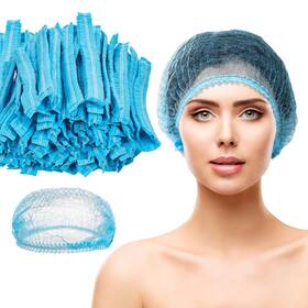 Bh71-blue Retainbre 500 Disposable Hair Nets Bouffant Caps 21 Elastic Covers For Food Labs