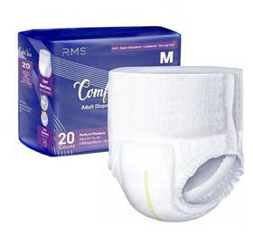 Rms Brands 745808526801 Disposable Adult Incontinence Diapers With Wet Indicator Strips 34 Inch - 46 L