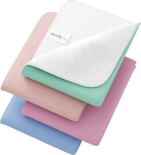 Royal Care 313047144133 Incontinence Bed Pads - 4 Pack 34 Inch X 36 Reusable Waterproof Mattress Protectors
