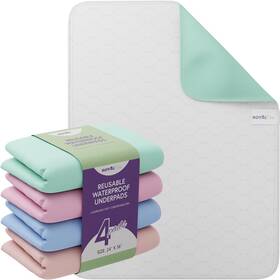 Royal Care 724456490351 Incontinence Bed Pads - 4 Pack 24 Inch X 36 Reusable Waterproof Mattress Protect