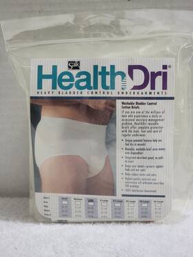 Salk 702459103034 Healthdri Mens Washable Incontenience Heavy Bladder Control Brief Large