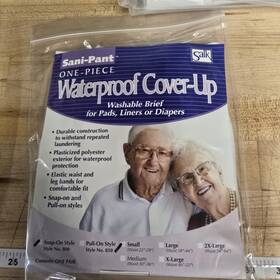 800sm Salk Sani-pant Waterproof Cover-up Washable Snap On Brief Small One-piece
