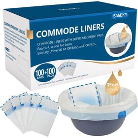 Sk-02-100100 Sameky Commode Liners With Absorbent Pads 100 Bags Universal Fit