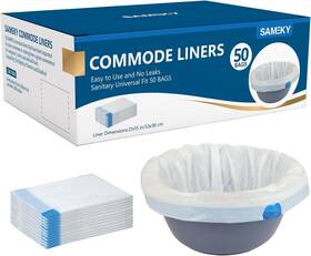 Sk-02-50 Sameky 50 Count Commode Liners For Bedside Portable Toilet Chair Bucket V