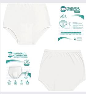 San Pablo Commercial Cor 856450002343 Pack Of 2 /spc Unisex Reusable Cotton Incontinence Underwear/size Large