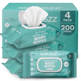 Scrubzz Siw50 Adult Wipes For Elderly Extra Large 8 Inch X 12 Thicker Premium And Moist N