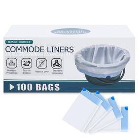 Seaside Brother 717504705057 Commode Liners 100 Bedside Disposable Leak Proof Bag
