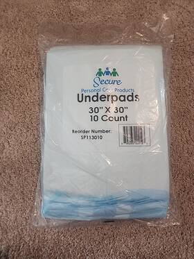 Secure 895265002193 Incontinence Bed Pads Disposable Underpads For Beds Chairs Etc 30 X 10ct