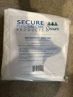 Secure Personal Care Products 895265002001 Product Waterproof Sheeting 39 Inch X75 With Anchor Bands