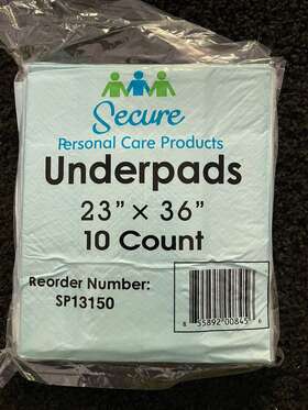Sp13150 Secure Personal Care Products Underpads 23 Inch X 36 10 Count Per