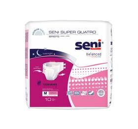 Seni 877353000809 Super Quatro Briefs Medium 10 Count