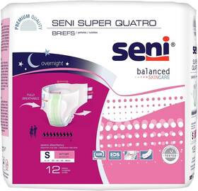 Seni 877353006078 Super Quatro Briefs For Severe Incontinence - Size Small 12 Pack Seni 877353006078 Super Quatro Briefs For Severe Incontinence - Size Small 12 Pack