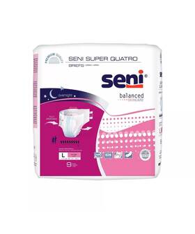 S-la09-bq1 Seni Incontinence Brief Breathable / Overnight Super Quatro Briefs Large