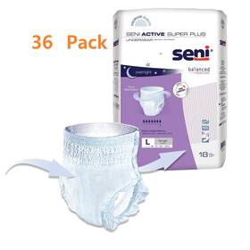 S-la18-ap1 Seni Super Plus Disposable Underwear Pull On Large 39 - 53 Heavy Absorb 36 Ct