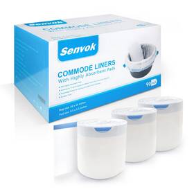 Senvok 608571453463 Commode Liners With Highly Absorbent Pads - Pack Of 90 Medical Grade Leak