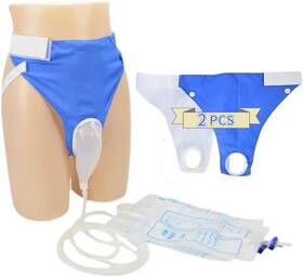 Shanzhinan 711181421613 Reusable Silicone Condom Catheter Urine Collection Bag Set 2 Pieces With Pants