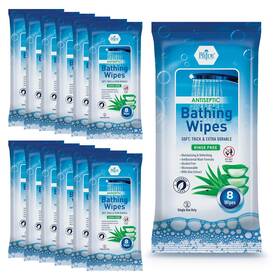 Shield Line 445036544570 Med Pride Hospital Adult No Rinse Bath Wipes For Women Thick Microwavable Dispo