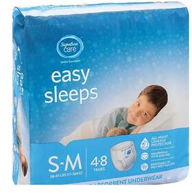 914203 Signature Care Easy Sleep Boy Disposable Overnight Underwear S/m 26ct 4pack