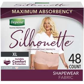 105422900 Silhouette Depend Incontinence Underwear For Women Xl Pink 48ct