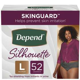 105423000 Silhouette Depend Incontinence Underwear Maximum L Black 52ct