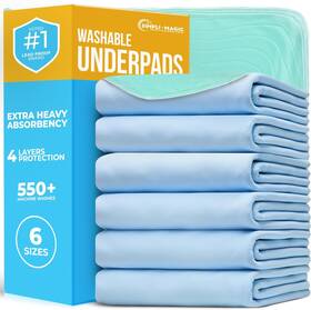 79532 Simpli-magic Washable Underpads 34x 36 Inch Pack Of 4 - Heavy Absorbency Reusable