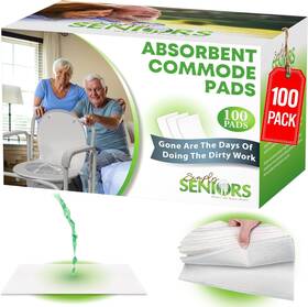Simply Seniors 705353532399 Absorbent Pads For Bedside Commode Liners - 100 Portable Toilet Bags &