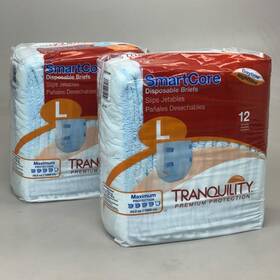 Smartcore 070319023144 4 Pk Tranquility Premium Protection Adult Diapers Latex Free Size L