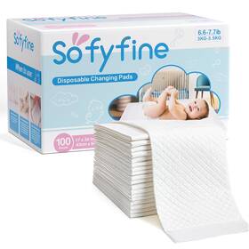 Sofyfine 710963731490 100 Count Disposable Changing Pads 17x24 Waterproof Diaper Liners For