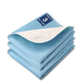 22201-011-026 Soloshine Bed Pads Washable Waterproof 34 Inch X 52 3 Pack Incontinence Water