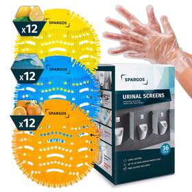 Spargos 060567313871 Urinal Screen Deodorizer 36 Pack - Cakes Fresh 3d Wave Anti-splash