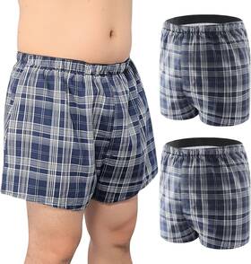 Spklands 711181663372 Incontinence Underwear For Mens 2 Pack Plaid Leakproof Dark Blue 3xl