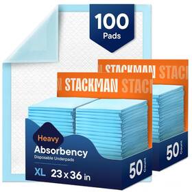 Stack Man 850056159678 Chucks Pads Disposable 100 Pack Adult Incontinence Underpads 23 Inch X 36 Large