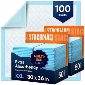 A6pccwxl2 Stackman Chucks Pads Disposable Adult Underpads 100-pack 30 Inch X36 Xxl Extra-large Super
