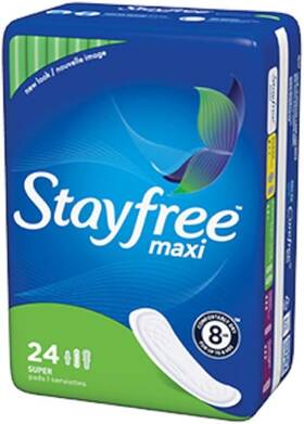68600 Stayfree Super Maxi Pads 24 Count Pack Of 1