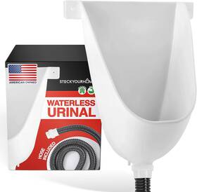 Stock Your Home 445054681691 Waterless Urinal For Men White Plastic Urinals Mens