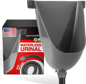 Stock Your Home 744110794809 Waterless Urinal For Men Gray Plastic Urinals Mens Garag