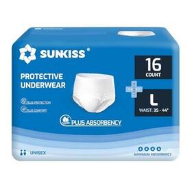 Sunkiss 971155842439 Trustplus Unisex Incontinence Disposable Underwear Large 16 Count -