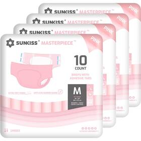 Sunkiss 971155845270 40 Count Masterpiece Medium Adult Diapers With Tabs For Women And Men