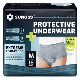 Sunkiss 971155846000 16 Count Medium Incontinence Underwear For Men Daytime Disposable Adult