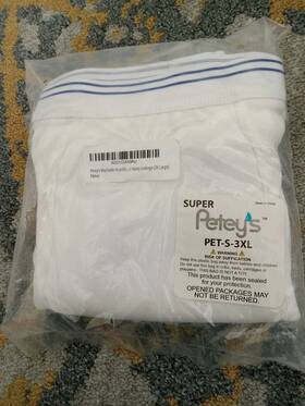 Pet-s-3xl Super Peteys Washable Incontinence Underwear For Men Heavy Leakage 3xl White New