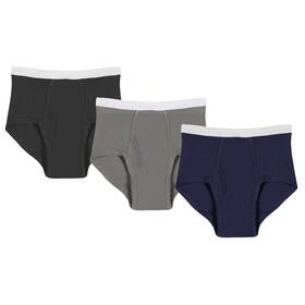 Support Plus 193482097955 Mens Incontinence Underwear Washable Briefs Reusable 20 Oz. Black Grey Navy