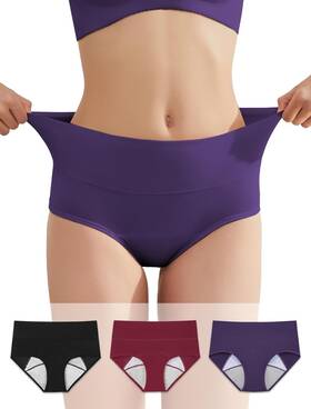 Telewee 975331794284 3 Pack Incontinence Underwear For Women Heavy Flow Leak Proof Panties