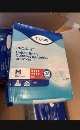 054385 Tena Proskin Unisex Adult Briefs Maximum Absorbency Diapers Medium 56 Ct