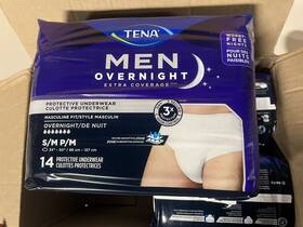 055733 Tena 56 Incontinence Underwear For Men Overnight Absorbency Extra Coverage S/m