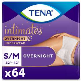 165379802 Tena Intimates Overnight Incontinence Protective Underwear S/m 64 Count