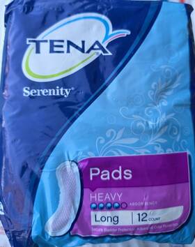 Tena 380040520608 Set Of 5 Bags Each 12 Count Serenity Pads Heavy Absorbency Long Length 60