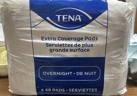 60184-01 Tena #60184-01 Sensitive Care Extra Coverage Overnight Incontinence Pads 48 Count