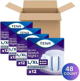 Tena 629722654492 Proskin Overnight Protection Adult Incontinence Brief Stretch L/xl 48count