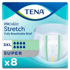 Tena 637390845296 Stretch Super Adult 3x-large Unisex Disposable Heavy Absorbency 8 Count